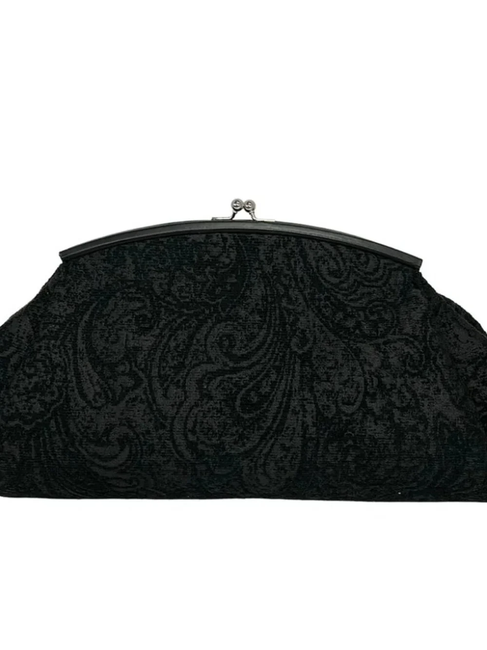 A VACATION Black Dark Gray Chemical Fiber Clutch Bag